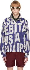 Dries Van Noten Blue Graphic Jacket In 504 Blue