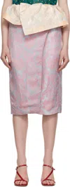 Dries Van Noten Blue Jacquard Peplum Midi Skirt In 514 Light Blue