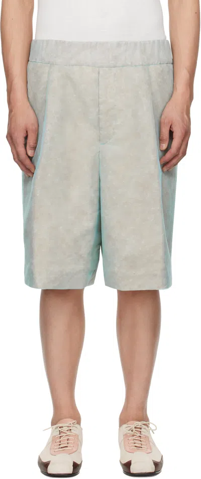 Dries Van Noten Blue Layered Shorts In Turquoise 503