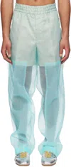 Dries Van Noten Blue Layered Trousers In Turquoise 503