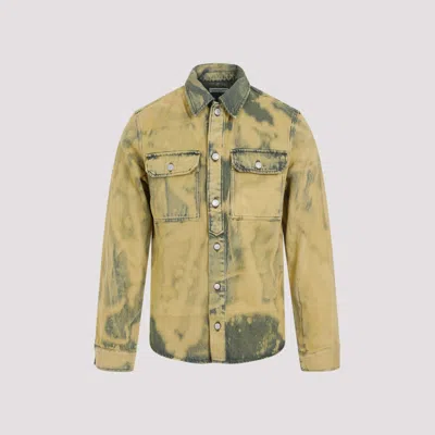 Dries Van Noten Curtis Vintage-wash Shirt In Yellow