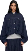 Dries Van Noten Blue Lined Denim Jacket In Purple