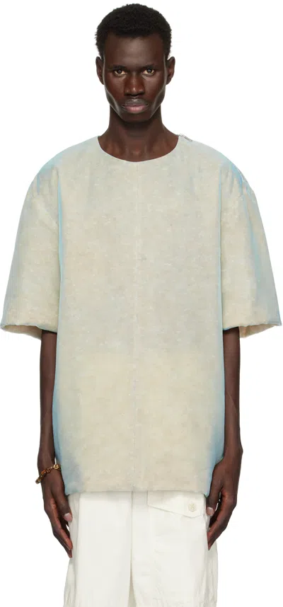 Dries Van Noten Blue Organza Top In 503 Turquoise