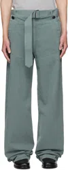 Dries Van Noten Blue Overdyed Sailor Trousers In Blue
