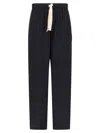 Dries Van Noten Wide Leg Wool Pant With Elastic Waistband In Blue