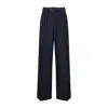 Dries Van Noten High Waist Wide Leg Belted Pleated Jeans In Blue