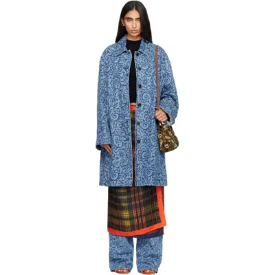 Dries Van Noten Blue Rondero Denim Coat In 504 Blue