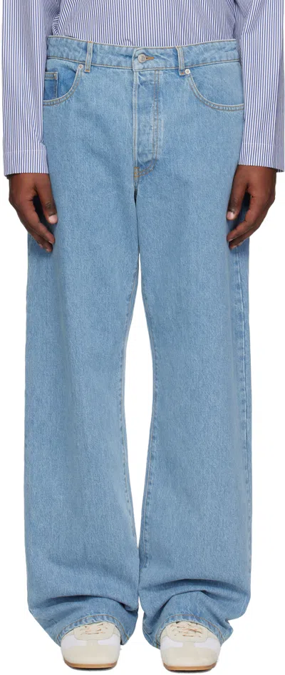 Dries Van Noten Blue Straight Leg Jeans