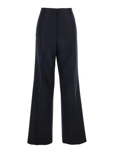 Dries Van Noten Blue Tailored Flat Front Pants