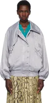 Dries Van Noten Blue Twill Bomber Jacket In 514 Light Blue