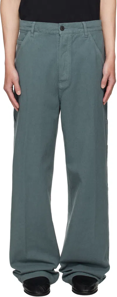 Dries Van Noten Blue Twill Trousers
