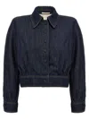 Dries Van Noten 'vistam' Collar Cuffed Elasticated Long Sleeves Jacket In Blue