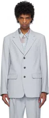 Dries Van Noten Blue Wool Blazer In 514 Light Blue