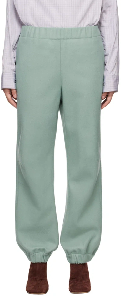 Dries Van Noten Blue Wool Trousers In 608 Mint