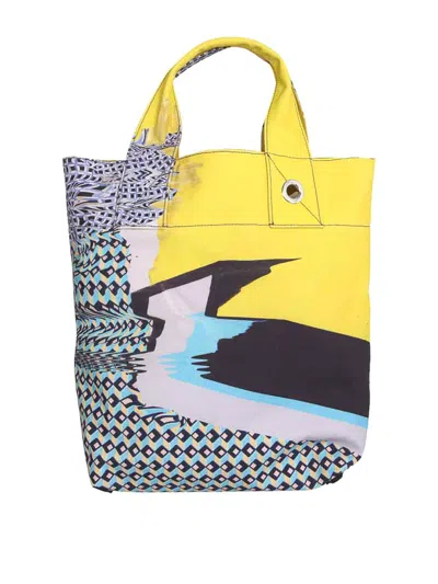 Dries Van Noten Cotton Tote Bag In Yellow