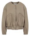 Dries Van Noten Beige Vadon Cotton Bomber Jacket In Beige