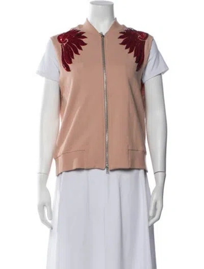 Pre-owned Dries Van Noten Bomber Jacket In Neutrals/red