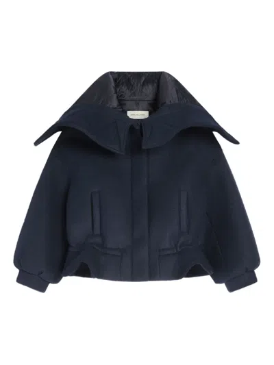 Dries Van Noten Bonded Short Parka In Blue