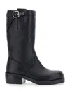 Dries Van Noten Mid Calf Boots Chunky Heel Closed Toe In Black