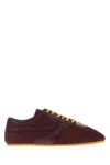 Dries Van Noten Low-top Nylon Running Sneakers With Leather Inserts In Brown