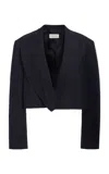 Dries Van Noten Bosea Cropped Wool-gabardine Jacket In Black
