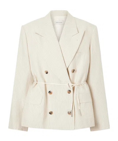 Dries Van Noten Bosea Oversized Double-breasted Striped Cotton Blazer In Multi