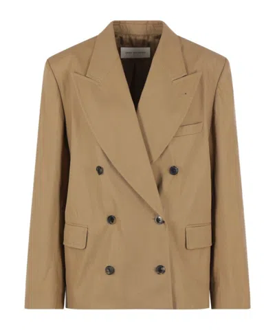 Dries Van Noten Bosea Twill Double-breasted Blazer In Green