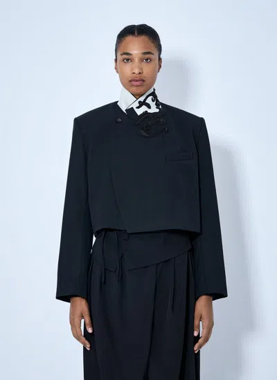Dries Van Noten Bosea Wool Cabardine Blazer In Black