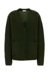 Dries Van Noten Bottle Green Alpaca Blend Oversize Cardigan In Green