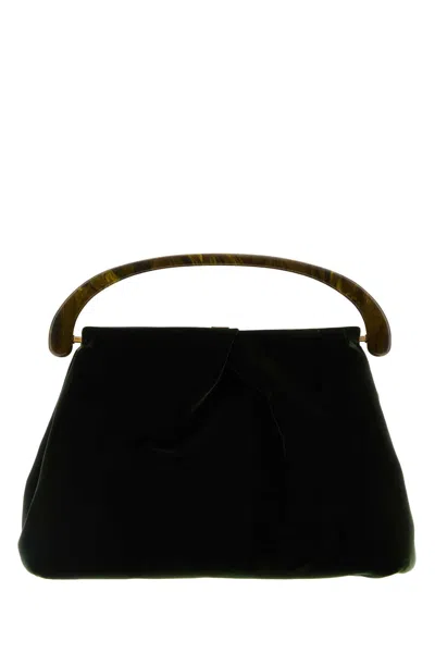 Dries Van Noten Bottle Green Velvet Handbag