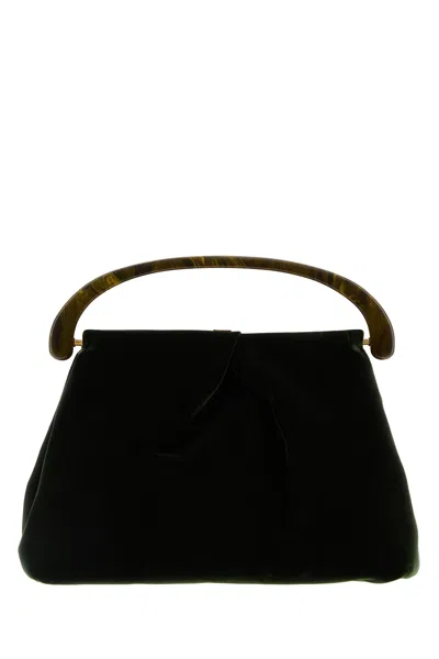 Dries Van Noten Bottle Green Velvet Handbag