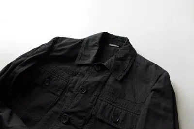 Pre-owned Dries Van Noten Bourdon Garment Dyed Cotton Military Jacket In Black