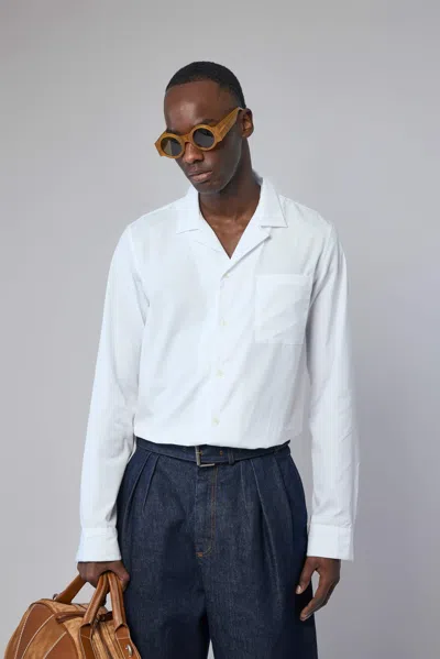 Dries Van Noten Boxy Cotton Shirt In White