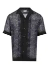 Dries Van Noten Short-sleeved Shirt With Unique Swirling Pattern In Black