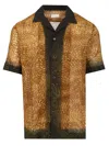 Dries Van Noten Short Sleeve Cotton Shirt In Brown