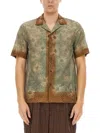Dries Van Noten Floral Short Sleeve Boxy Shirt In Green