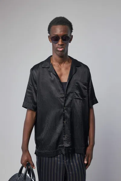 Dries Van Noten Boxy Viscose Shirt In Black