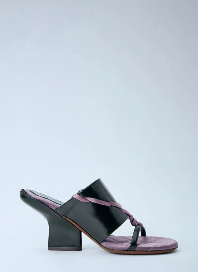 Dries Van Noten Braided Strap Mules In Purple