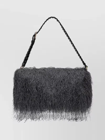 DRIES VAN NOTEN BRAIDED STRAP SHOULDER BAG FRINGE DETAIL