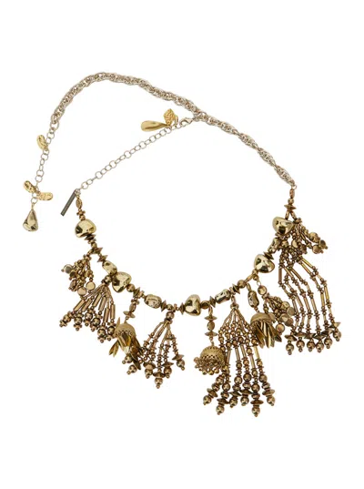 Dries Van Noten Brass And Metallic Resin Statement Necklace In Gold