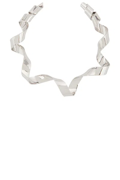 Dries Van Noten Brass Palladium Plated Necklace In Metallic