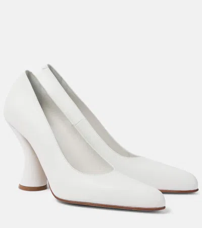 Dries Van Noten Bridal 95 Leather Pumps In White