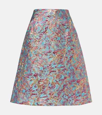 Dries Van Noten Brocade Midi Skirt In Multi