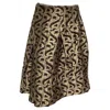 Dries Van Noten Brocade Pleated Midi Skirt In Gold Polyester In Gold