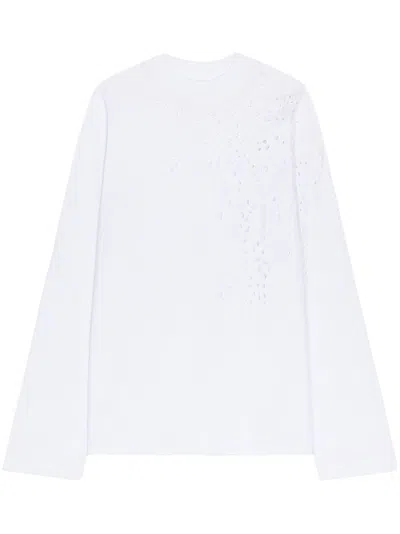 Dries Van Noten Broderie-anglaise T-shirt In White