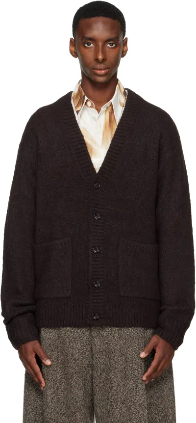 Dries Van Noten Brown Alpaca Cardigan