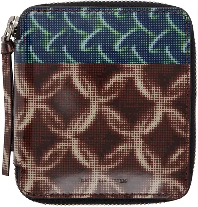 Dries Van Noten Brown & Blue Printed Wallet In 703 Brown