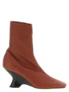 Dries Van Noten Ankle Boots With Square Toe And Unique Heel In Brown