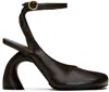 Dries Van Noten Brown Asymmetrical Heels In 605 Bottle