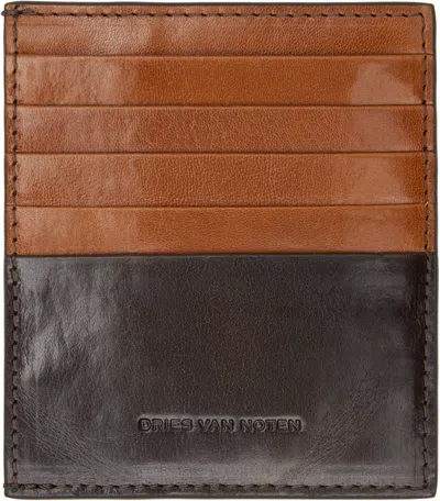 Dries Van Noten Brown Calfskin Card Holder